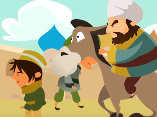 قصص قبل النوم مضحكة : جحا وابنه والحمار