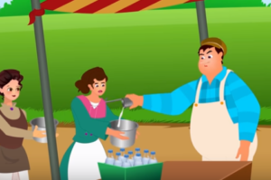 قصص اطفال قبل النوم عمر 4 سنوات : قصة البائع الطماع