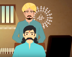 قصص الاطفال مكتوبة : قصة الحلاق الأحمق