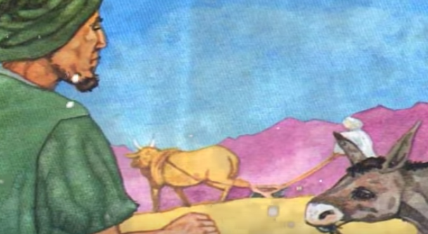 قصة الحمار والثور والفلاح