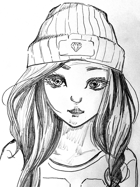 رسم بالرصاص بنات3