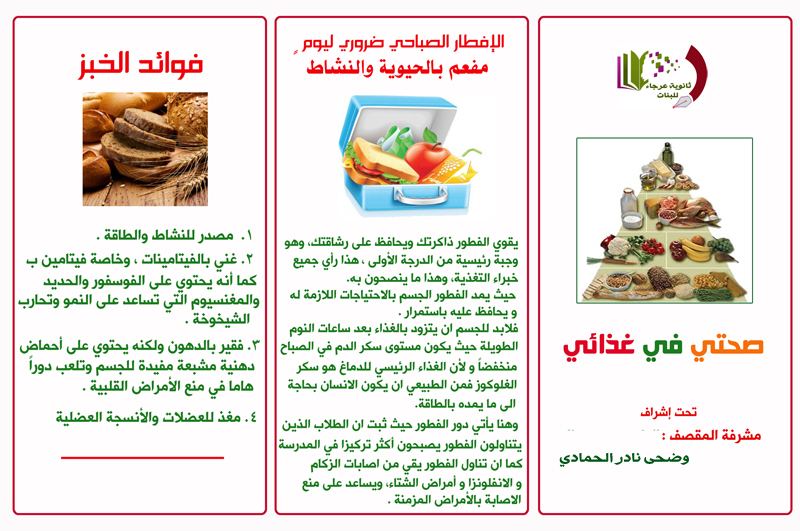 مطويات عن برنامج صحتي في غذائي 1