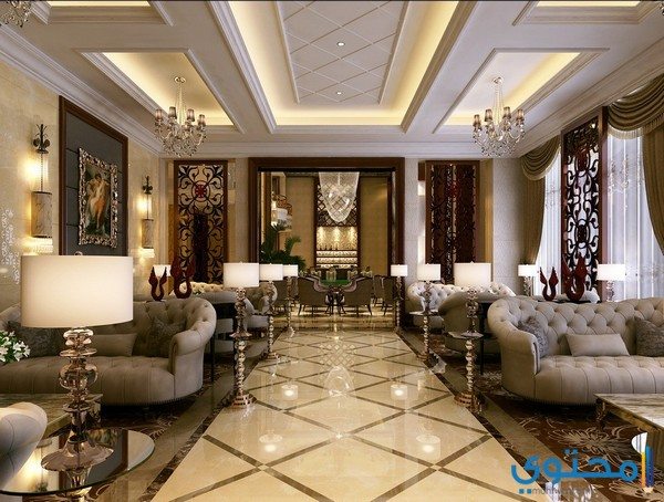 ديكورات غرف استقبال كلاسيك1