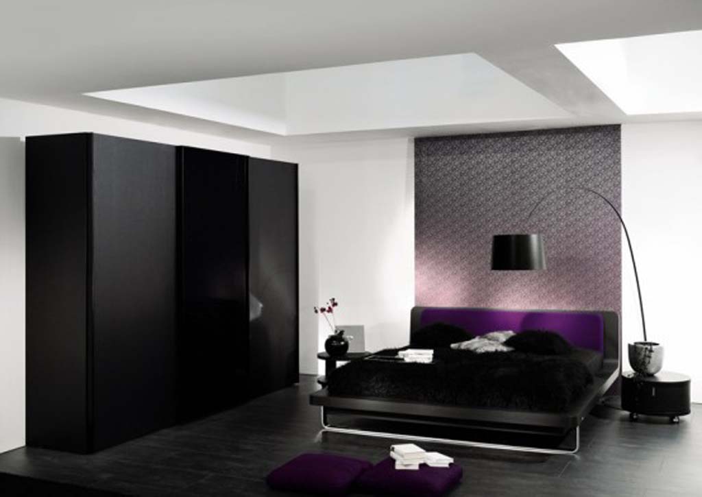 غرف نوم اسود وبنفسجي2