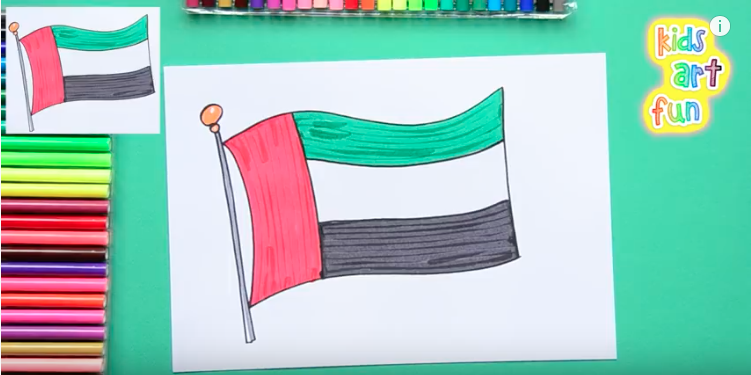 علم الامارات للتلوين 2