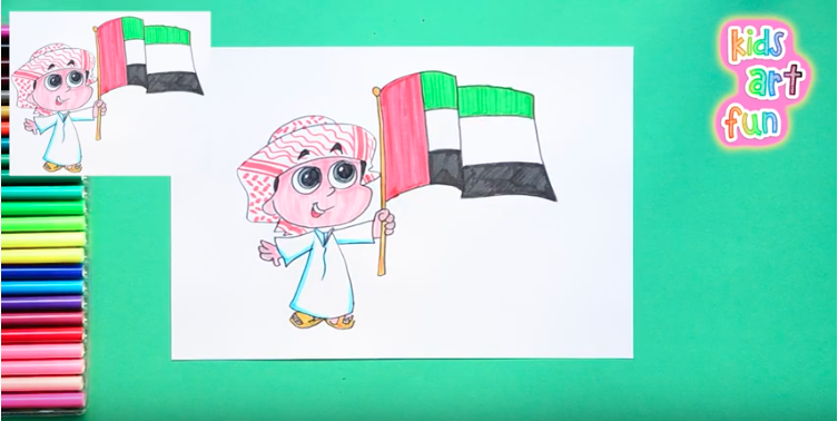 علم الامارات للتلوين 3