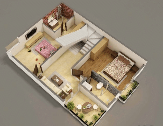 تصميم فيلا صغيرة 100 متر2