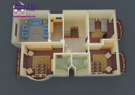 تصميم فيلا صغيرة 100 متر5