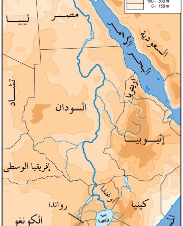 خريطة نهر النيل من المنبع إلى المصب2