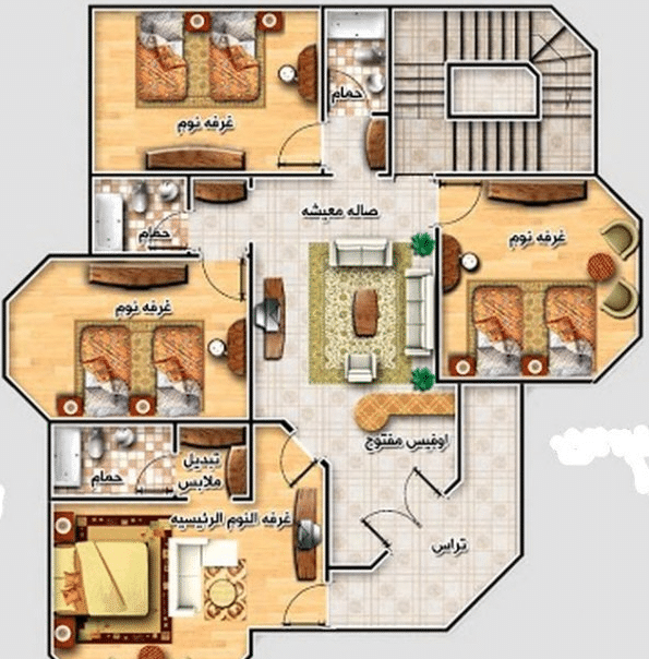 مخططات فلل صغيرة 150 متر2