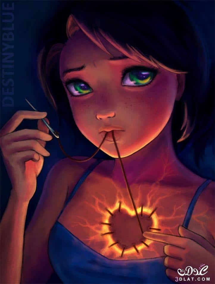 اجمل الصور الحزينة للبنات كرتون ٥