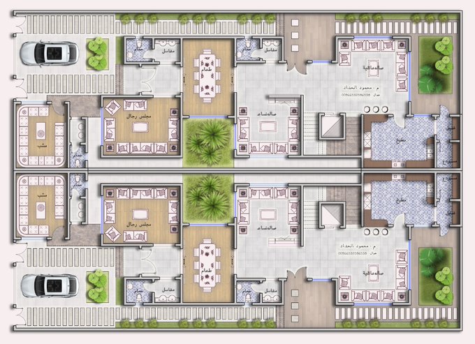 مخطط فلل دورين مساحة 300 4
