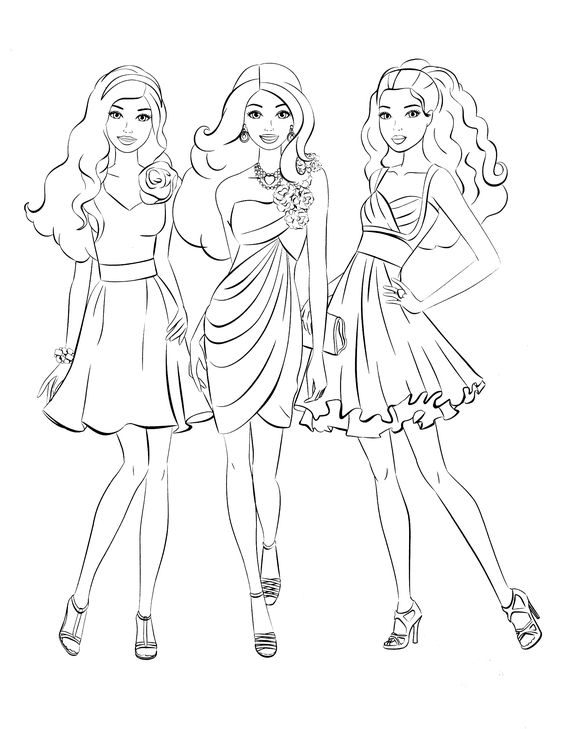 رسومات اطفال للتلوين باربي4