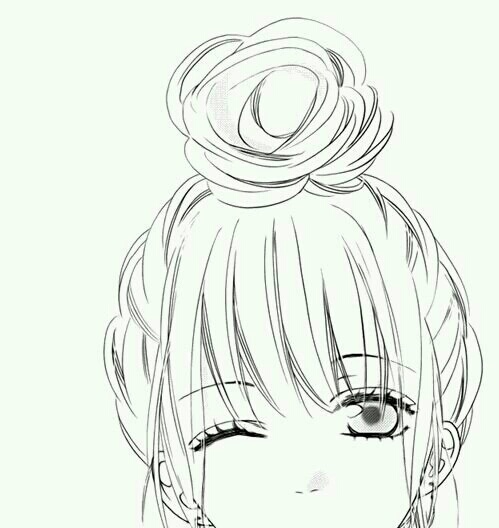 رسم انمي بنات بالرصاص سهل3