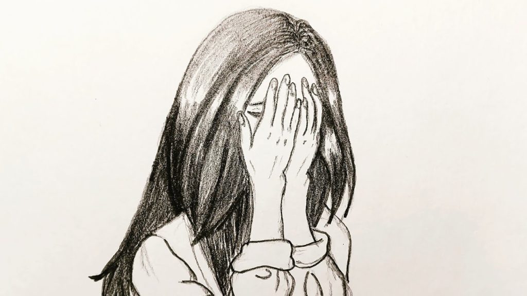 رسم بالرصاص حزين1