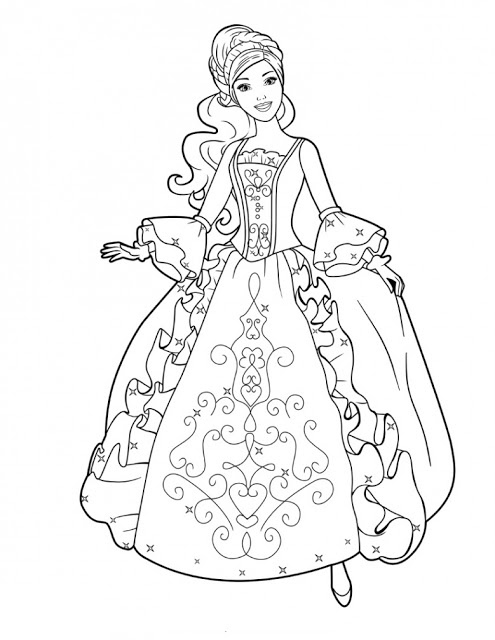 رسومات اطفال للتلوين باربي3