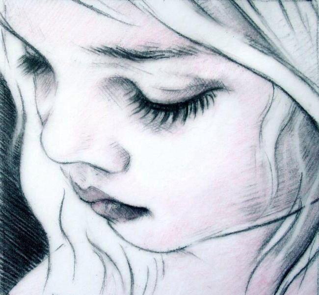 رسم بالرصاص حزين4