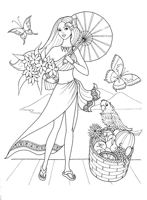 رسومات اطفال للتلوين باربي 4