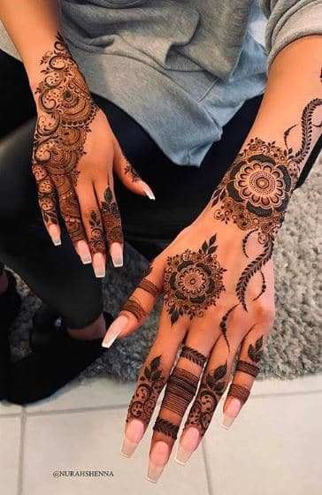نقش حناء اماراتي اصابع2