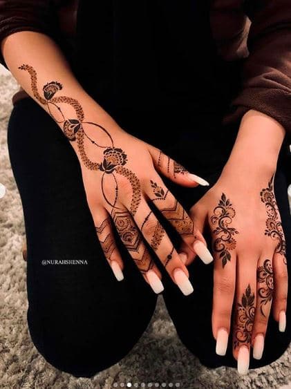 نقش حناء اماراتي اصابع4