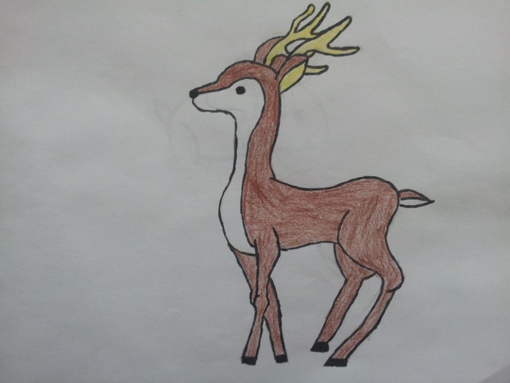 رسم غزال كرتون 1