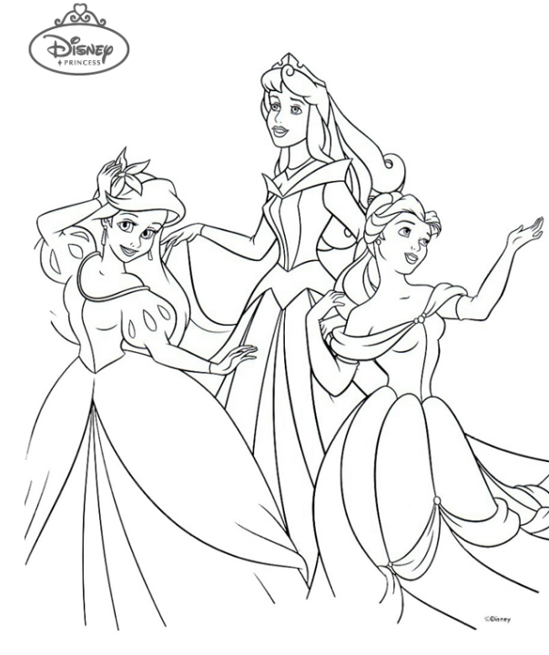 رسومات اميرات ديزني للتلوين 1