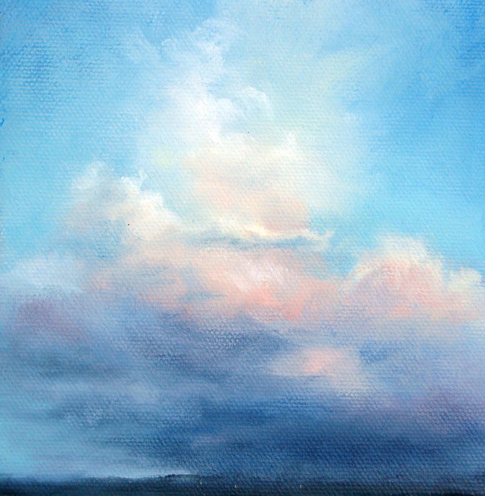 رسم غيوم بالاكريليك 2