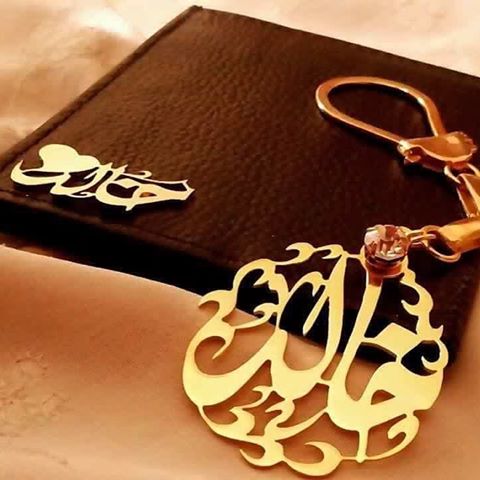 اسم خالد مزخرف بالذهب2