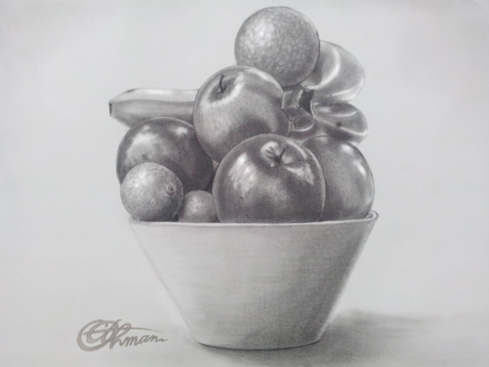 رسم فواكه بالرصاص 3