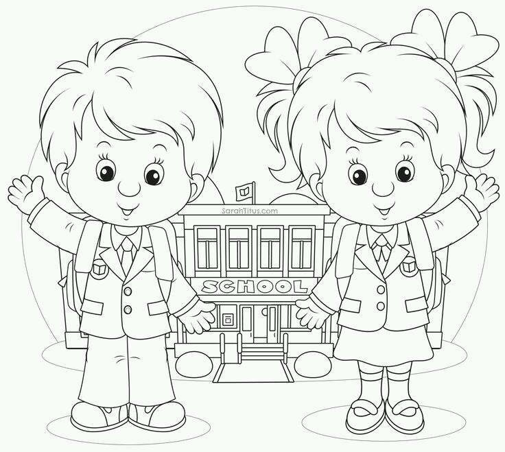 رسم مدرسة ابتدائية للتلوين 4