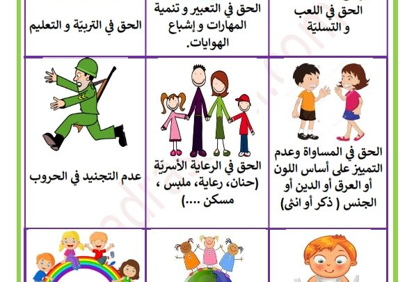 رسم كاريكاتير عن حقوق الطفل 6