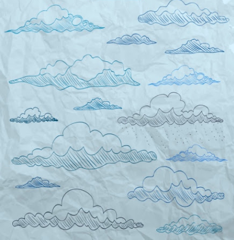 رسم غيوم بالرصاص 1