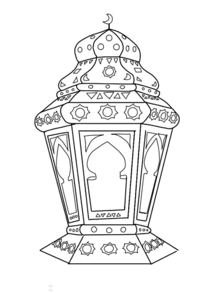 رسومات فانوس رمضان للتلوين 6