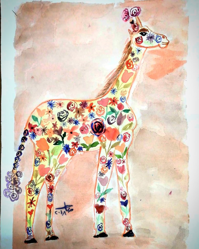 زرافة ملونة 4