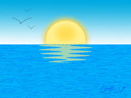 رسم شمس وبحر 5