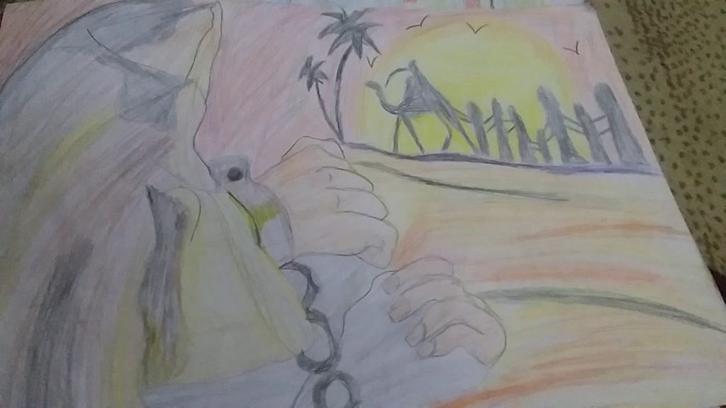 رسم عن عاشوراء بالرصاص 1
