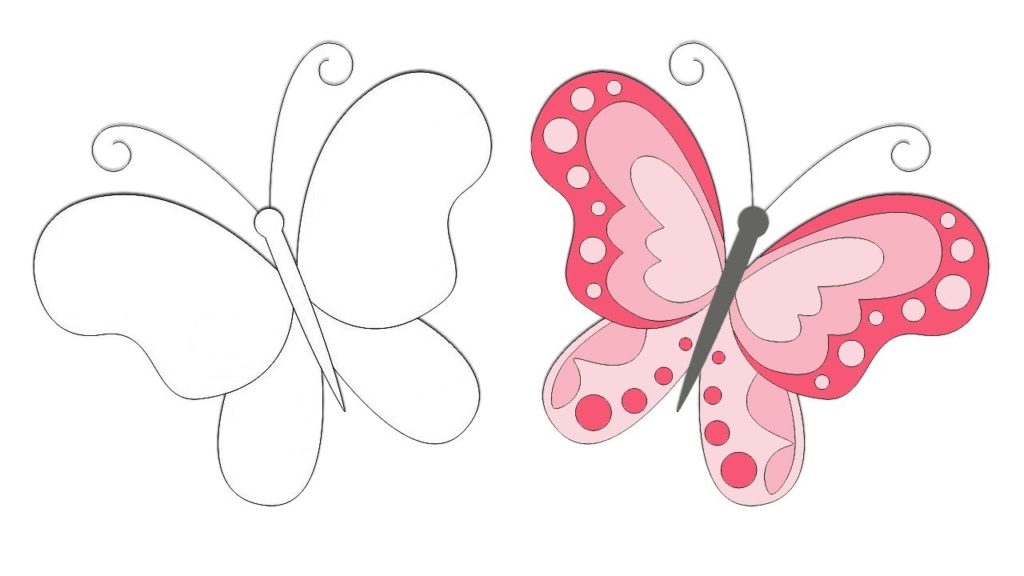 رسم فراشة للاطفال 5