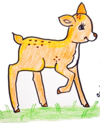 رسم غزال كرتون 5