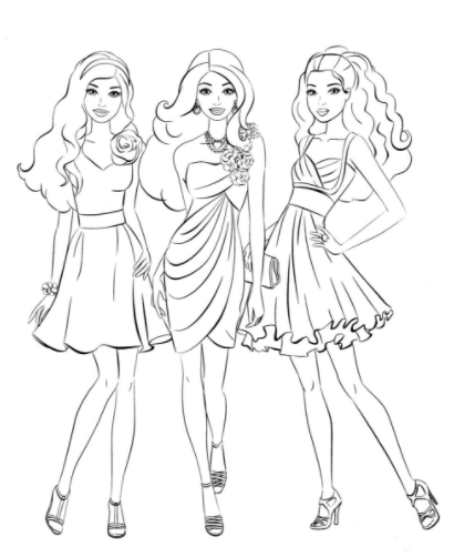 رسومات اطفال للتلوين باربي 1
