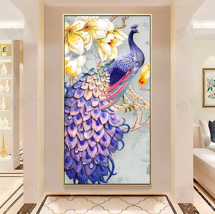 رسم طاووس على الحائط 1