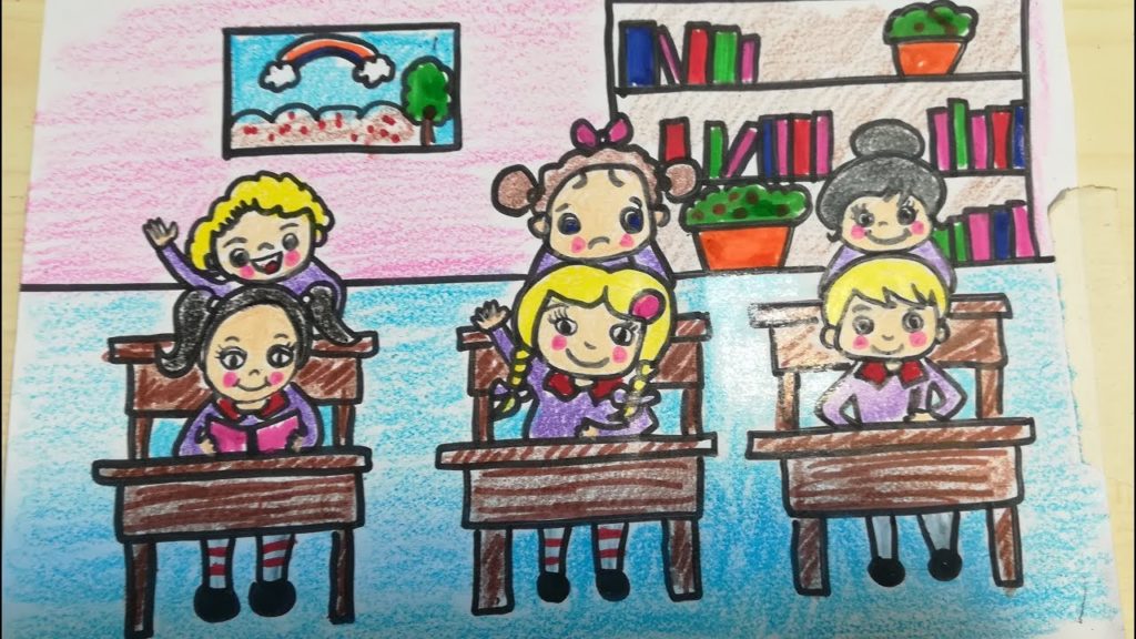 رسم تلاميذ في المدرسة 1