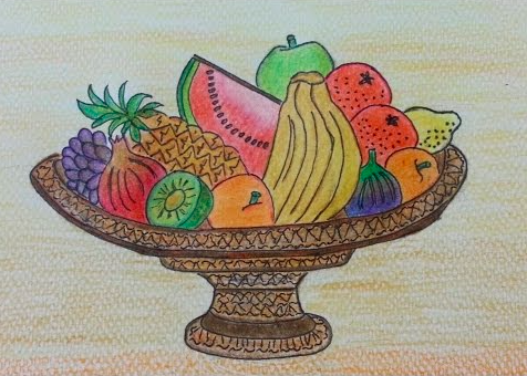 رسم سلة فواكه 2