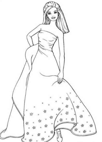 باربي رسومات للتلوين 2