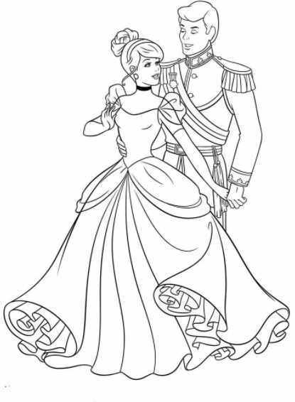 رسومات سندريلا للتلوين 4