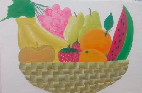 رسم سلة فواكه 5