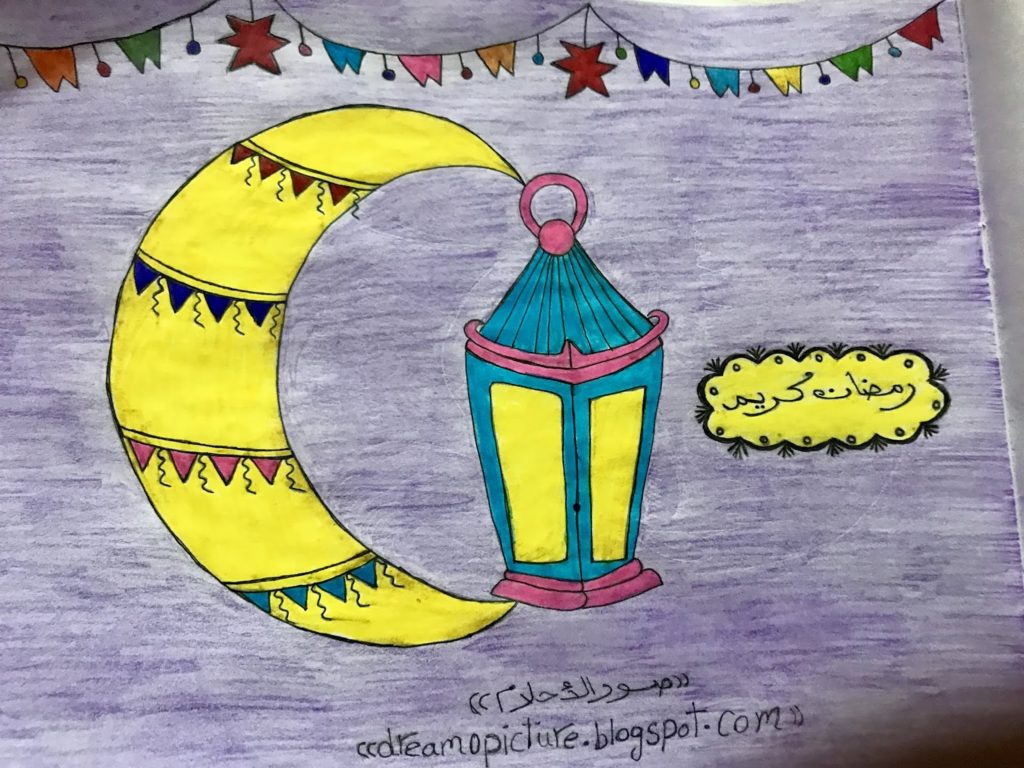 رسم فانوس رمضان 4