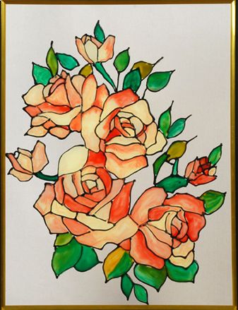 رسومات زهور ملونة 5