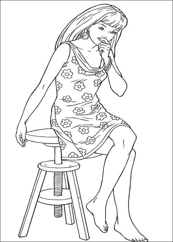 رسومات اطفال للتلوين باربي 5