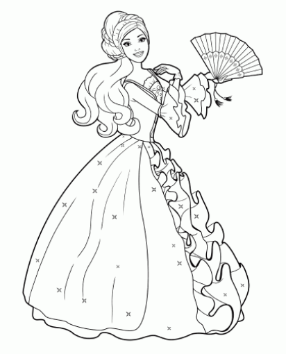 رسومات اطفال للتلوين باربي 6