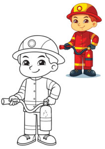 رسومات تلوين رجل الاطفاء